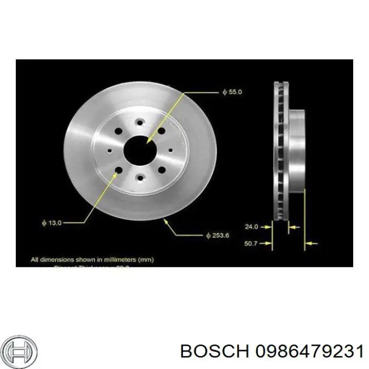 0986479231 Bosch Диск тормозной передний