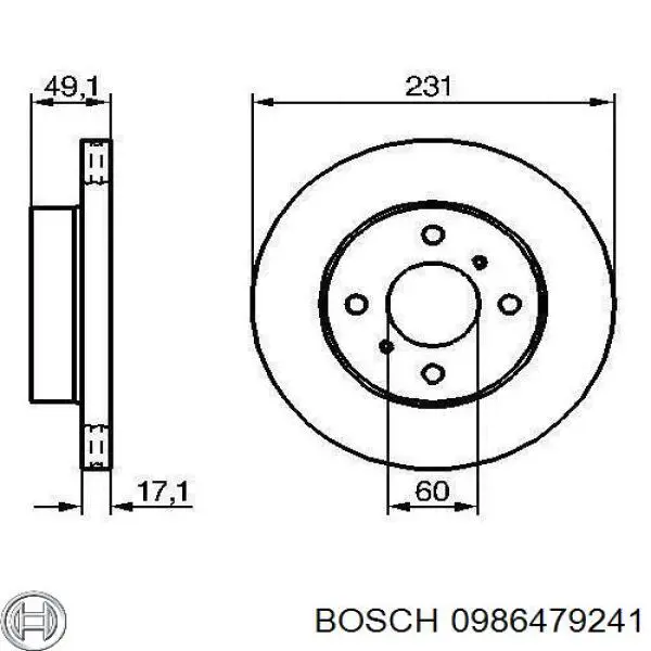 Передние тормозные диски 0986479241 Bosch