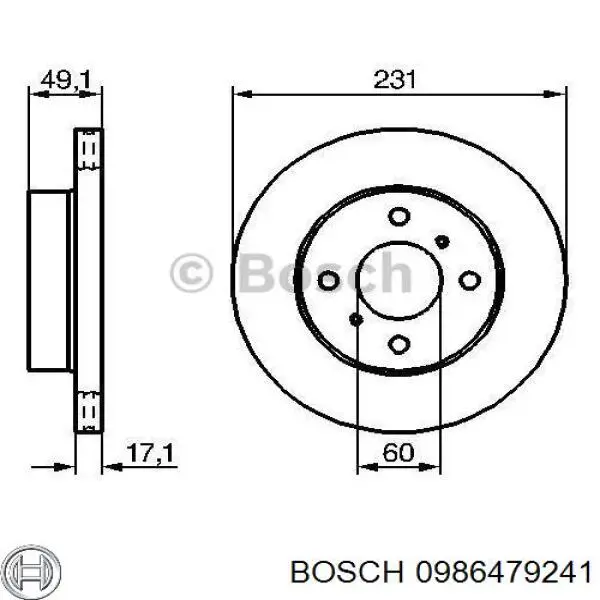 Freno de disco delantero 0986479241 Bosch