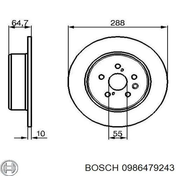 Тормозные диски 0986479243 Bosch