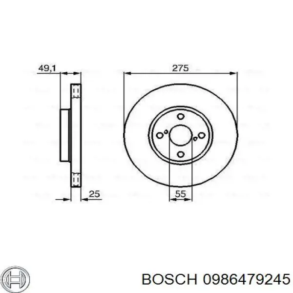 0 986 479 245 Bosch диск тормозной передний