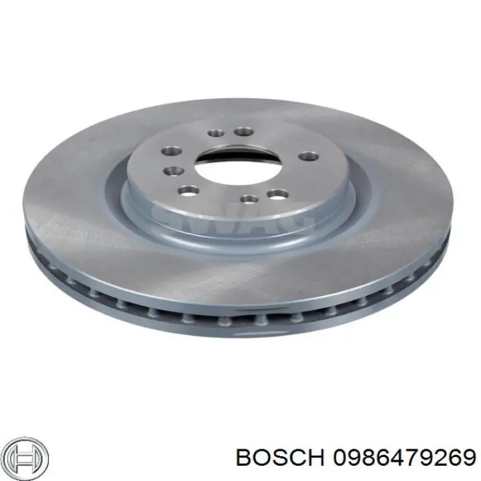 BOSCH Диск тормозной передний вентилируемый 5 отв.