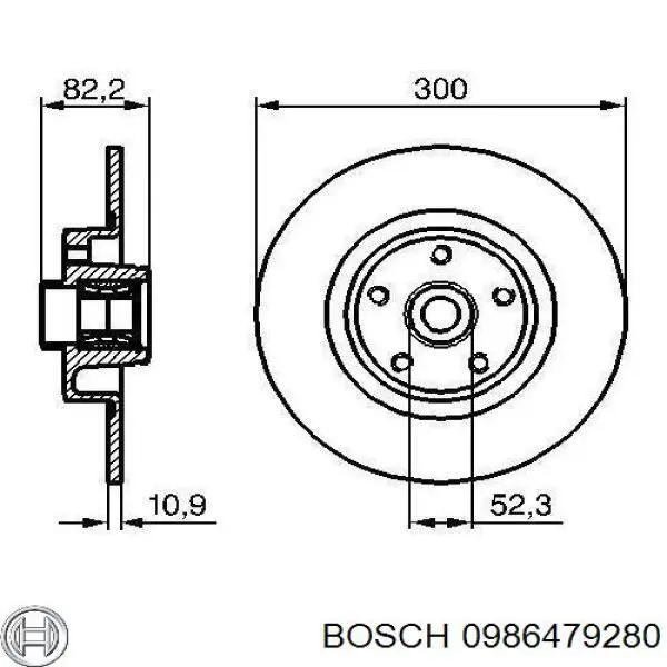 0986479280 Bosch Дисковый тормоз