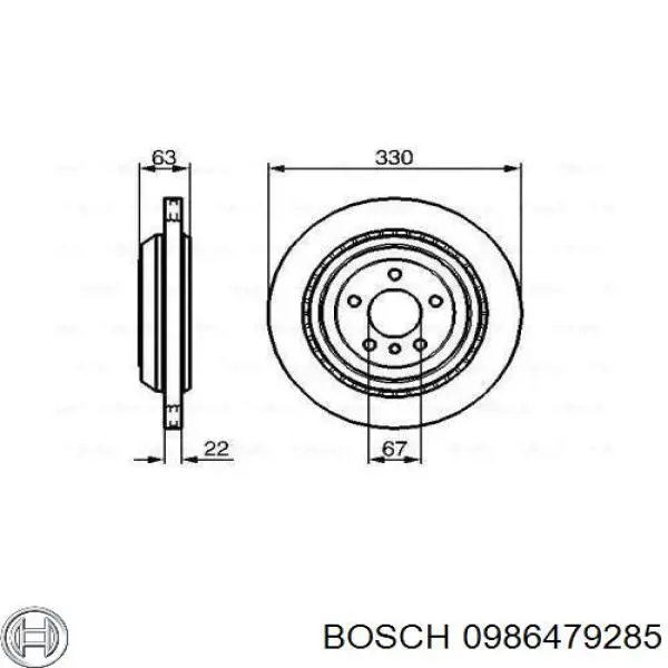 Тормозные диски 0986479285 Bosch