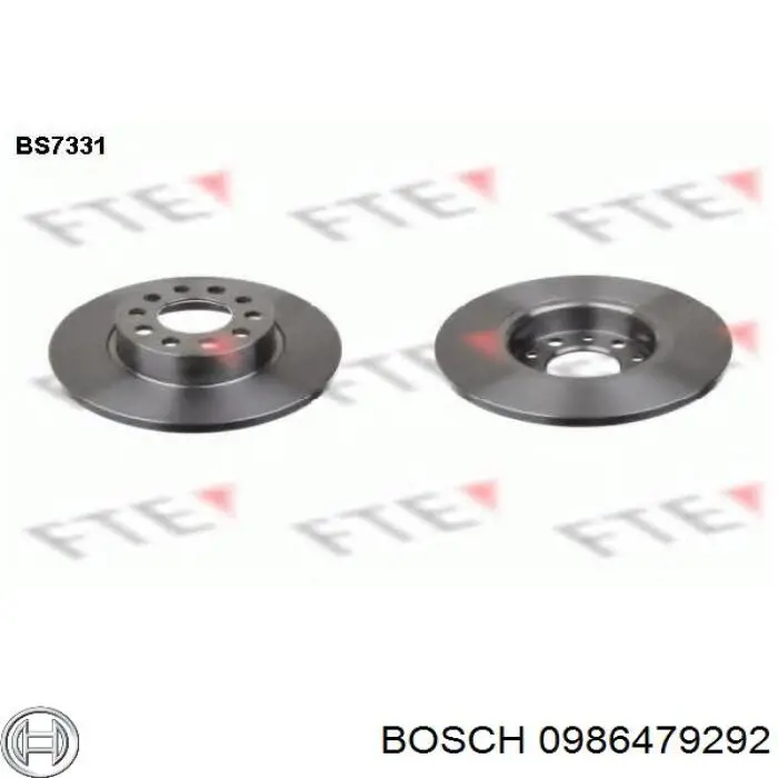 Диск гальмівний задній 0986479292 Bosch