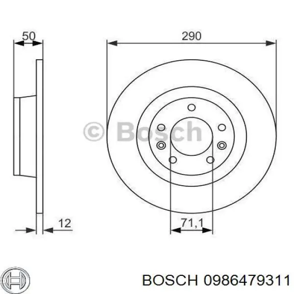 Тормозные диски 0986479311 Bosch