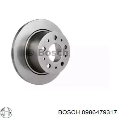 0986479317 Bosch диск тормозной задний