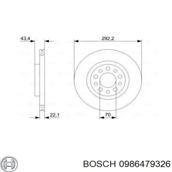 Тормозные диски 0986479326 Bosch