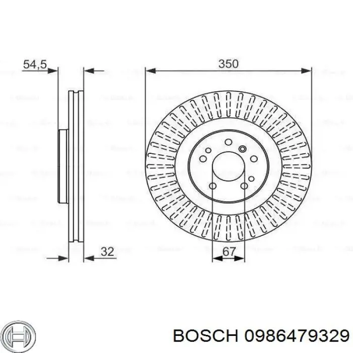 Передние тормозные диски 0986479329 Bosch