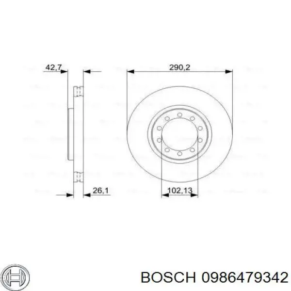 0 986 479 342 Bosch диск тормозной передний