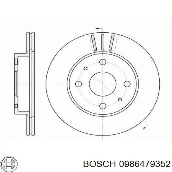 0986479352 Bosch Диск тормозной передний