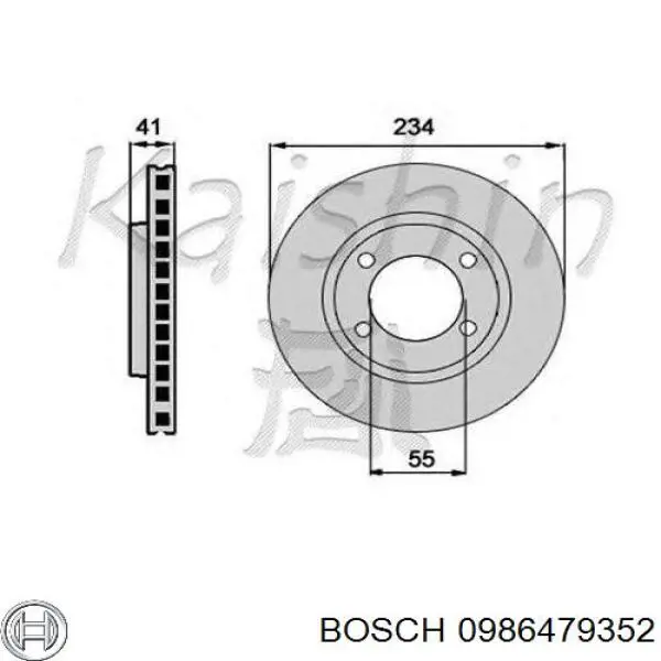 Тормоз дисковый передний Bosch 0986479352 цена, от 26.18 USD