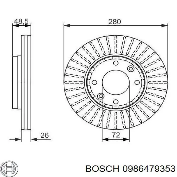 0986479353 Bosch диск тормозной передний