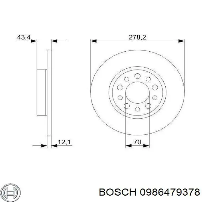 Диск гальмівний задній 0986479378 Bosch
