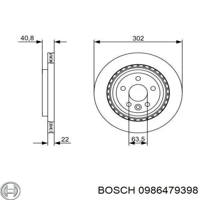Диск гальмівний задній 0986479398 Bosch