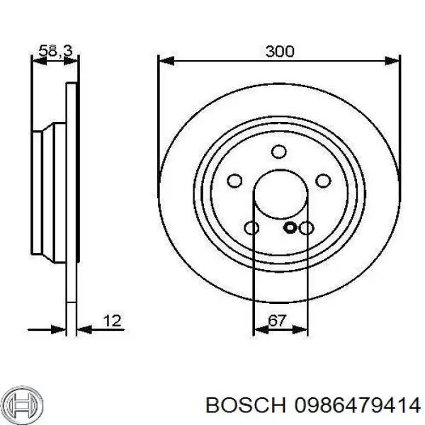 0 986 479 414 Bosch диск тормозной задний