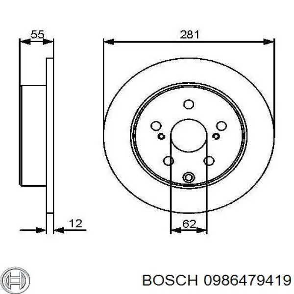 Тормозные диски 0986479419 Bosch