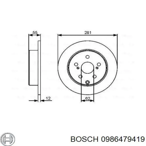 0986479419 Bosch Дисковый тормоз