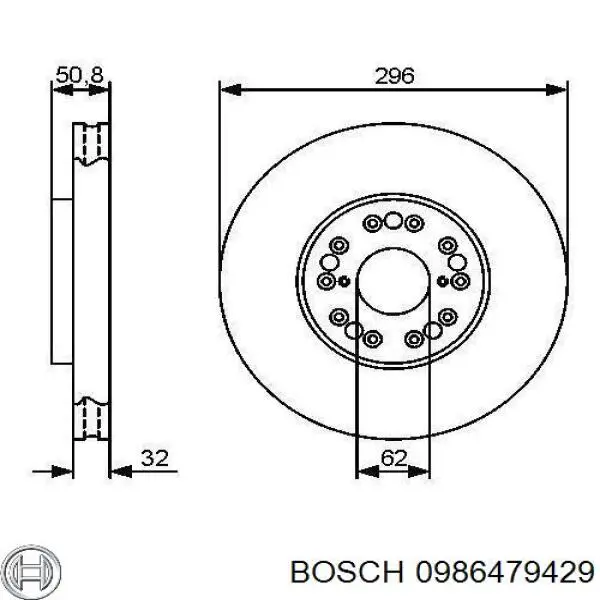 0 986 479 429 Bosch диск тормозной передний