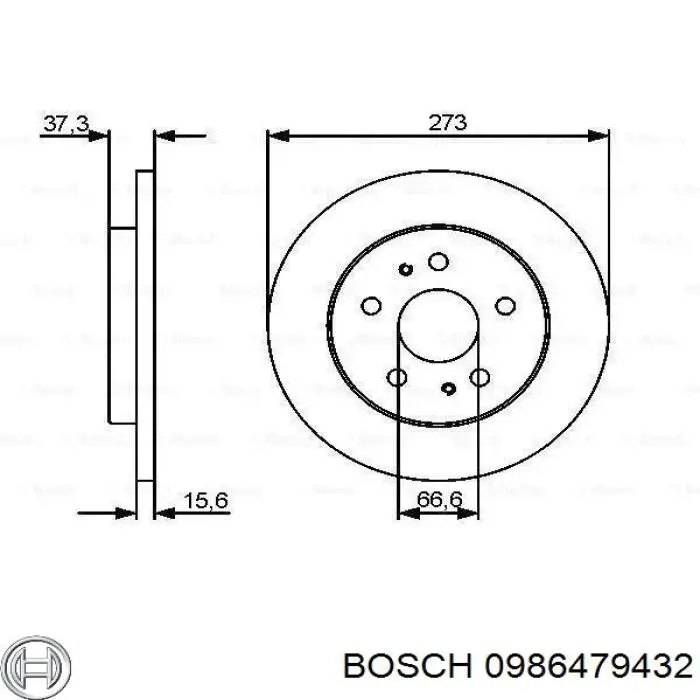 0986479432 Bosch диск тормозной передний