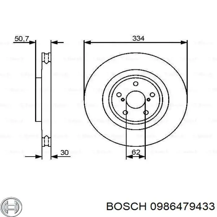 Передние тормозные диски 0986479433 Bosch