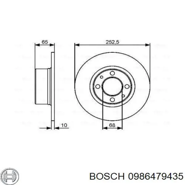 Freno de disco delantero 0986479435 Bosch