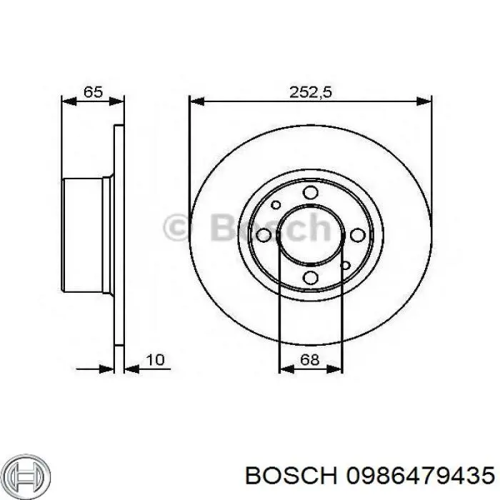 0986479435 Bosch диск тормозной передний