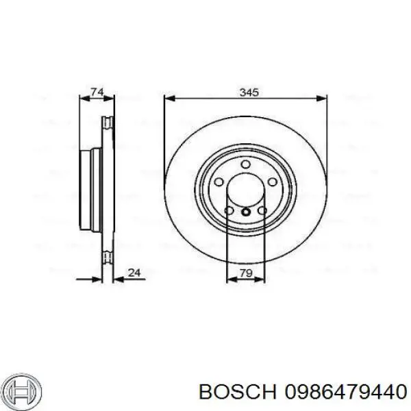 0 986 479 440 Bosch диск тормозной задний