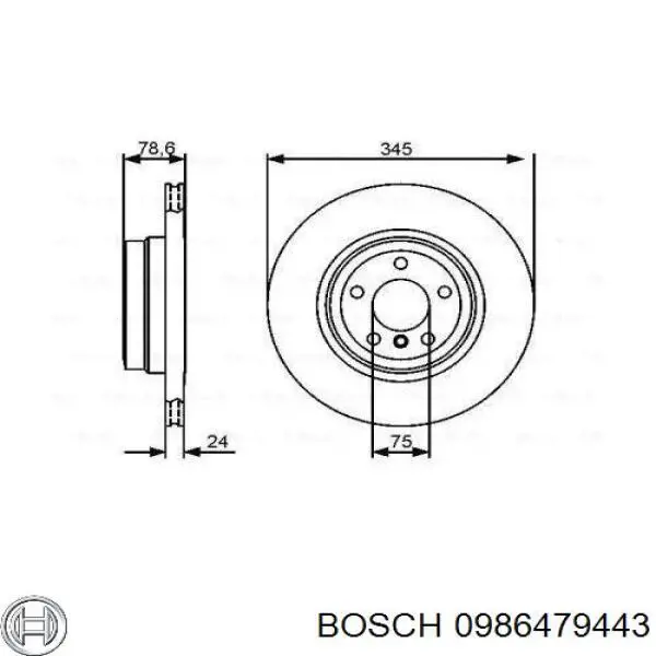 0 986 479 443 Bosch диск тормозной задний