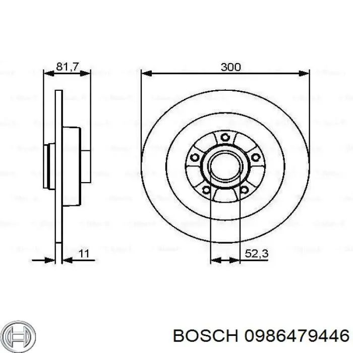 0986479446 Bosch диск тормозной задний