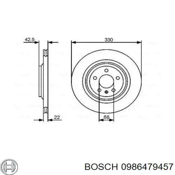 0 986 479 457 Bosch диск тормозной задний