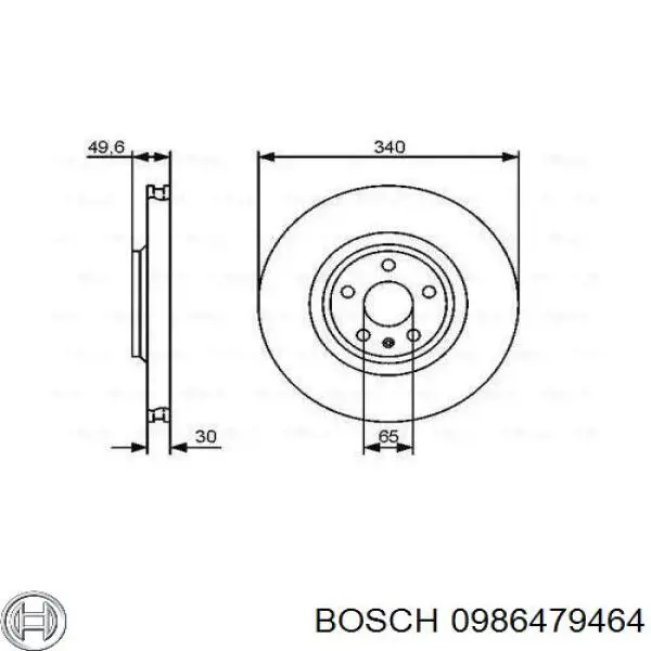 Передние тормозные диски 0986479464 Bosch