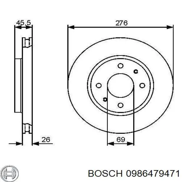 0986479471 Bosch Диск тормозной передний