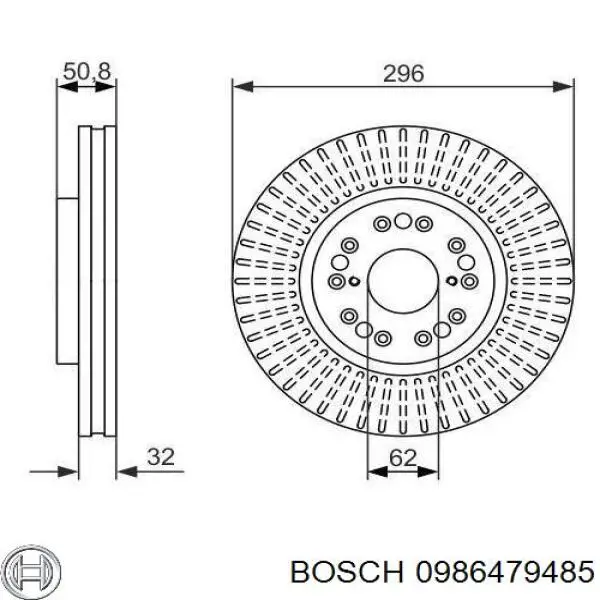 0986479485 Bosch диск тормозной передний