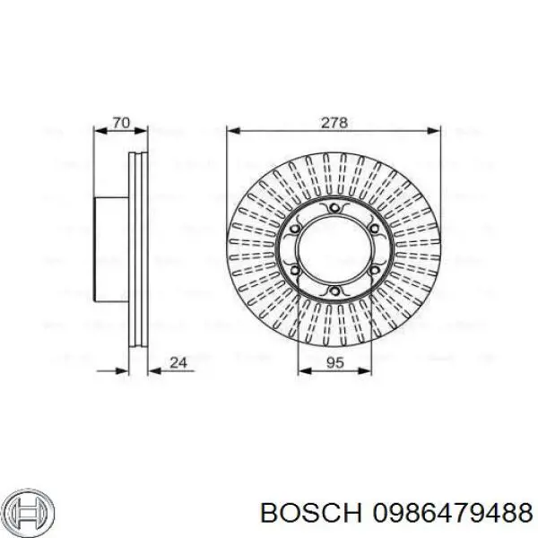 0986479488 Bosch диск тормозной передний