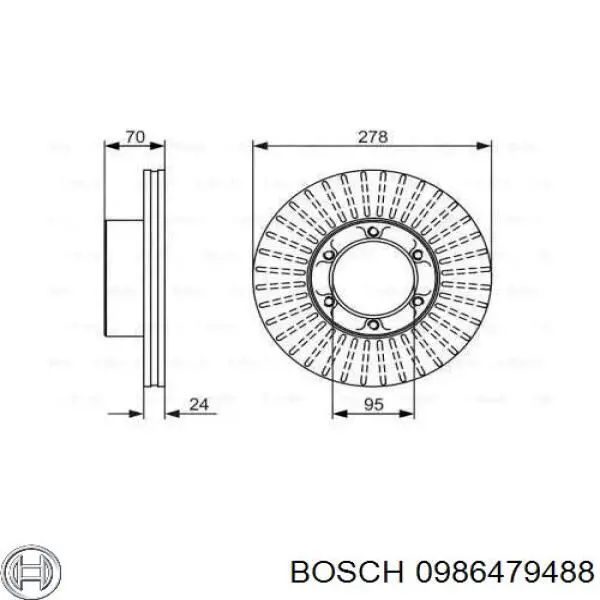 Передние тормозные диски 0986479488 Bosch