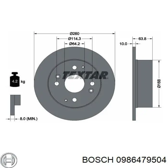 0986479504 Bosch тормозные диски