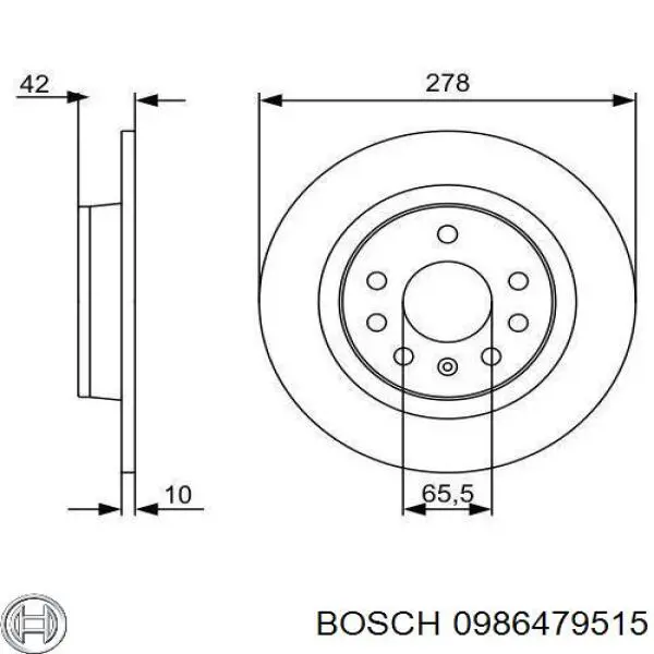 Купить 0986479515 Bosch Диск тормозной задний