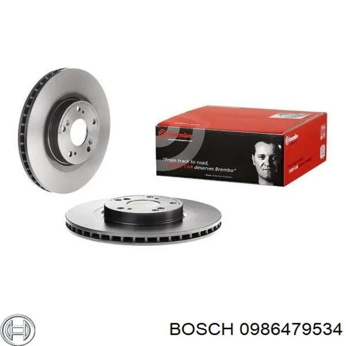 Передние тормозные диски 0986479534 Bosch