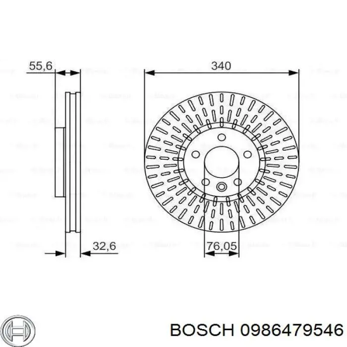 0986479546 Bosch диск тормозной передний
