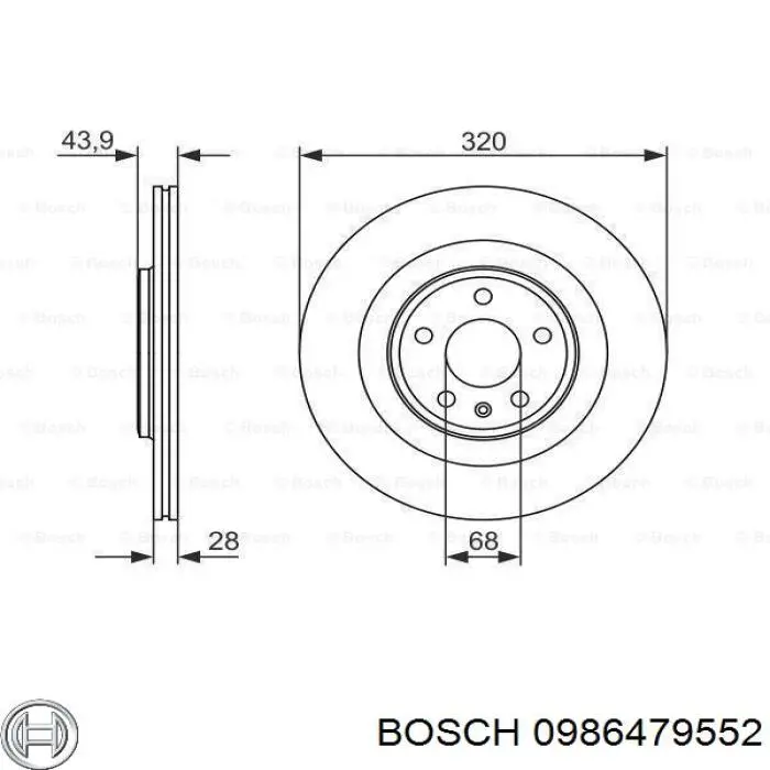 0 986 479 552 Bosch диск тормозной передний