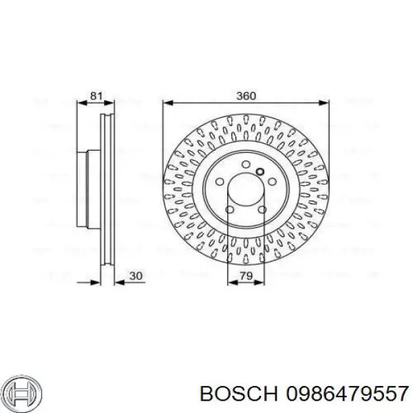 Передние тормозные диски 0986479557 Bosch