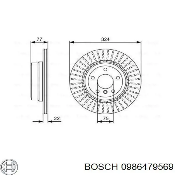 0 986 479 569 Bosch диск тормозной задний