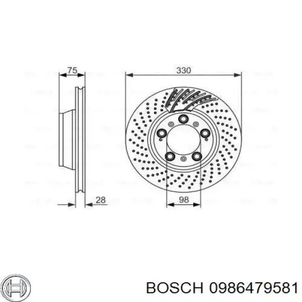 Тормозные диски 0986479581 Bosch