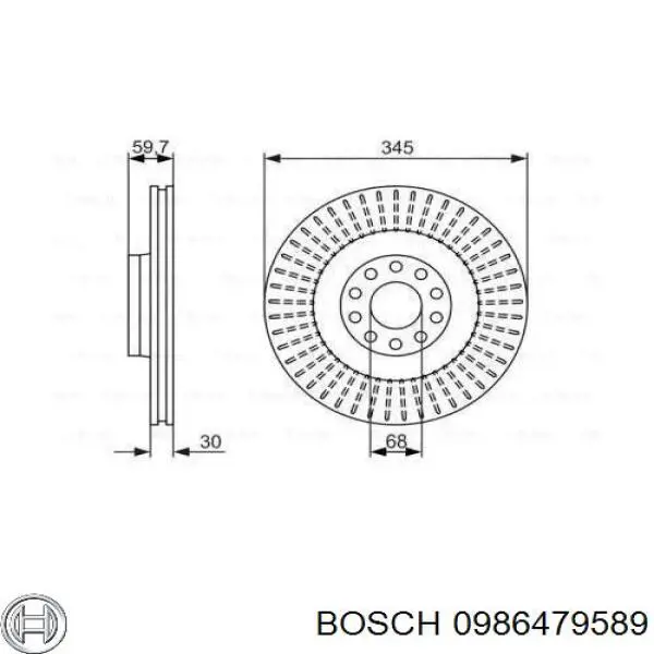 Передние тормозные диски 0986479589 Bosch