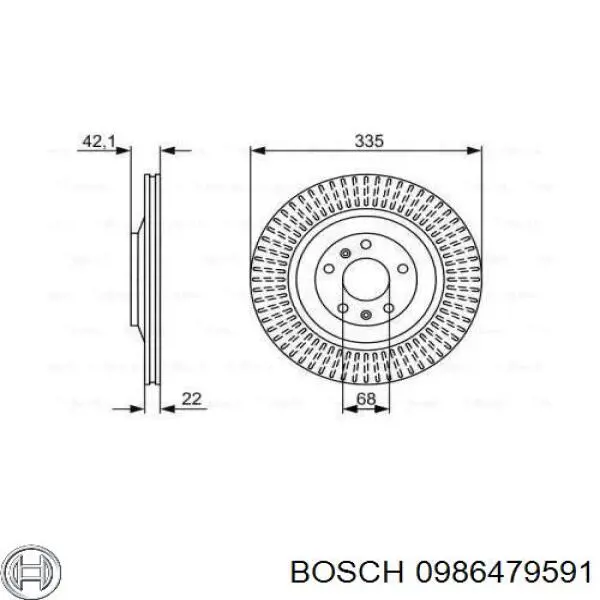 Задний дисковый тормоз Bosch 0986479591