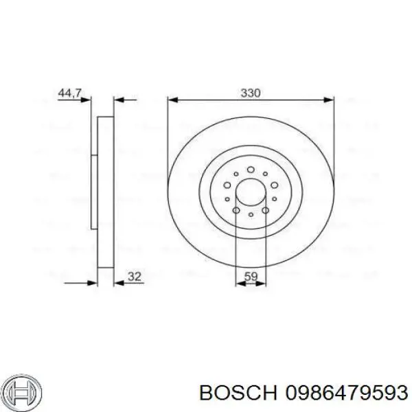 Передние тормозные диски 0986479593 Bosch