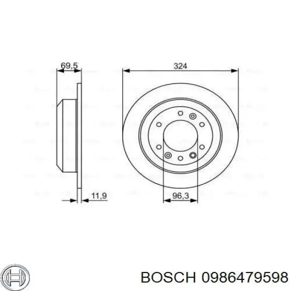 Тормозные диски 0986479598 Bosch