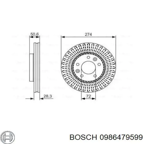 Купить 0986479599 Bosch Ротор тормозной