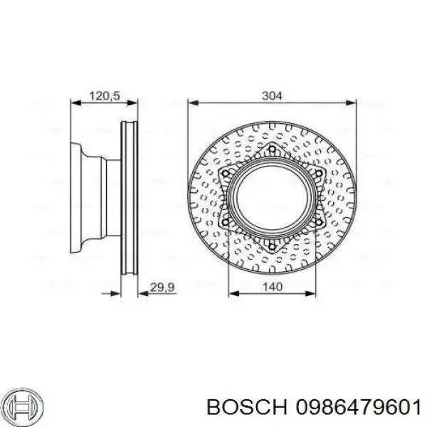 0986479601 Bosch диск тормозной задний